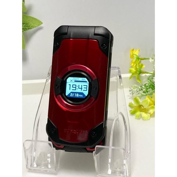 美品★au 京セラ KYF33 TORQUE X01★レッド★実動★コレクション mobile012_a8505