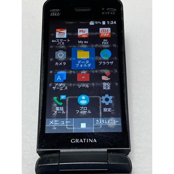 au by KDDI ���Z�� GRATINA KYF42 �u���b�N ��SIM���b�N�����ς� �K���z�inano SIM) �g�ѓd�b �{�� ���� ���� A9877 ���i�摜3