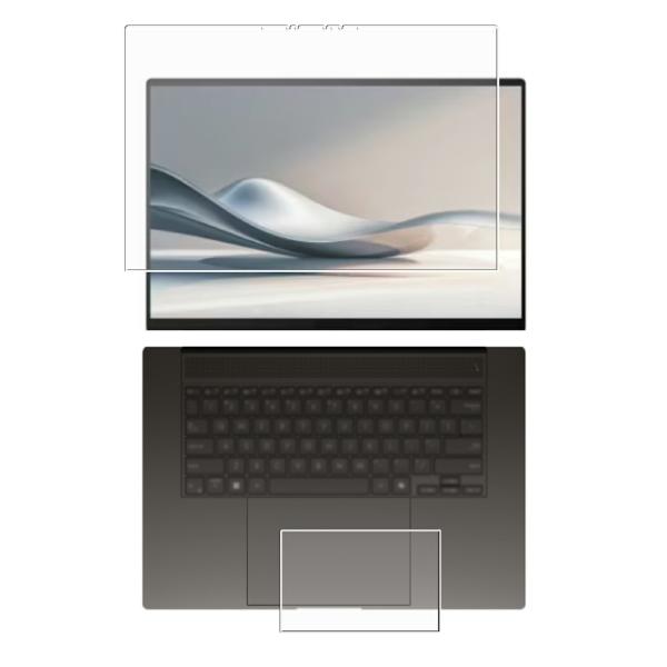 [2枚組(画面+タッチパッド)] ASUS Zenbook S 16 UM5606 2024-26年モデル 用 N40 用 AR/マット ハイブリッド 高機能 反射低減 液晶 保護フィルム