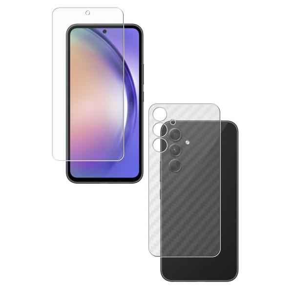 2枚組(画面+背面) サムスン Galaxy A54 5G 用 アンチグレア・ブルー