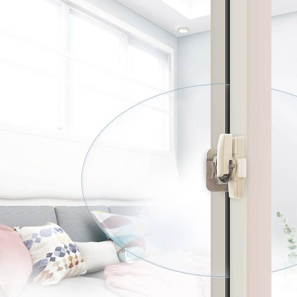 侵入窃盗犯に狙われやすい鍵周りを、おしゃれな半円形で手軽に防犯対策。実試験において高い防犯性能が認められたCPマーク適合フィルム素材「RIVEX（リベックス）SS1490C」（リケンテクノス社製）を使用した、窓の鍵周りのガラス用防犯フィルム...