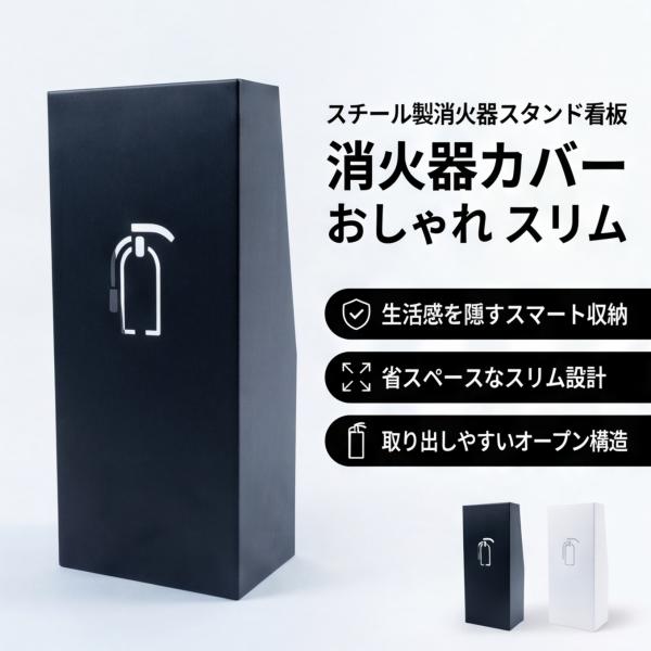 スチール製 消火器スタンド 消火器カバー おしゃれ スリム設計 省スペース 店舗・オフィス用 MC3A-520