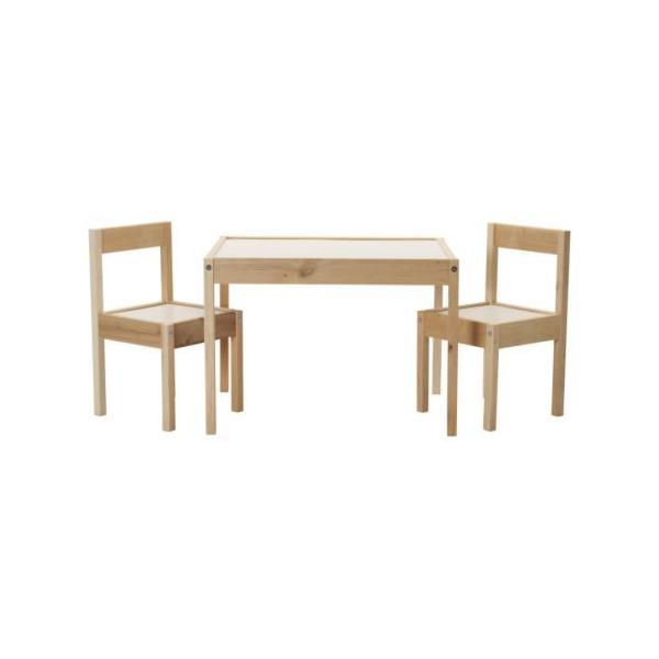 子供用家具 家具 IKEA イケア レット LATT 子供用テーブル チェア2脚付 ホワイト パイン材 101.784.13  :10178413:モブライフ 通販 