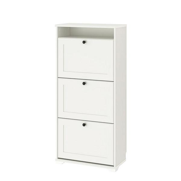 Ikea イケア Brusali ブルサリ 靴収納用キャビネット 3コンパートメント ホワイト 61x130 Cm 604 803 94 モブライフ 通販 Yahoo ショッピング