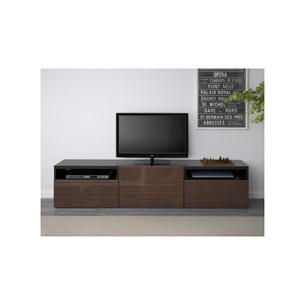 Ikea テレビ台 Besta ブラックブラウン セルスヴィーケン ハイグロスブラウン 791 849 92 モブライフ 通販 Yahoo ショッピング