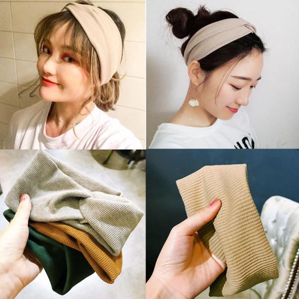 ヘアバンド ターバン カチューム　リブ　クロス　ヘッドバンド　ヘアアクセサリー レディース かわいい 大人っぽい ヘアメイク 洗顔 髪留め