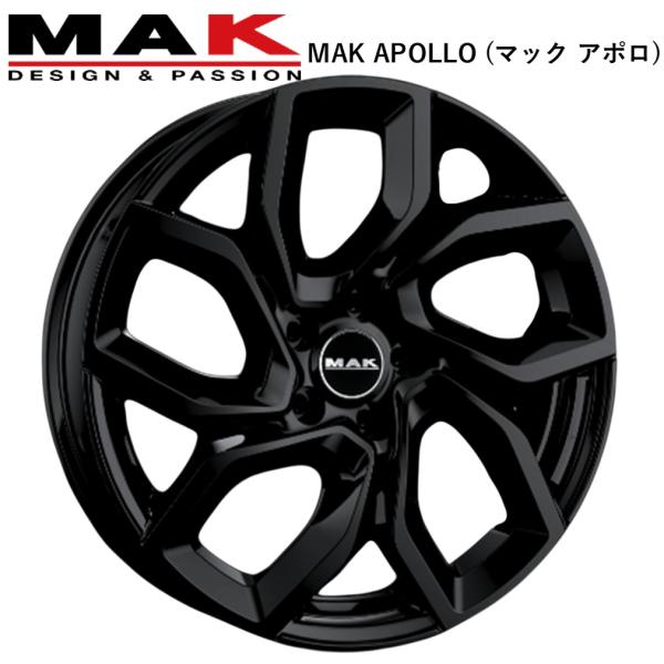 MAK APOLLO (マック アポロ) 17ｘ7.5 +38 5H/110 GB（グロスブラック） 65.1Φ専用 ｘ 4本　※アルファ ジュリエッタ フィア