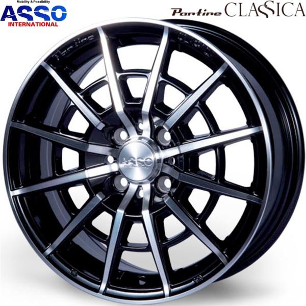 ASSO【アッソインターナショナル】PARTIRE CLASSICA（パルティーレ クラシカ） 14ｘ6.0 +33 4H/98 ネイキッドブラック（BK）ｘ4