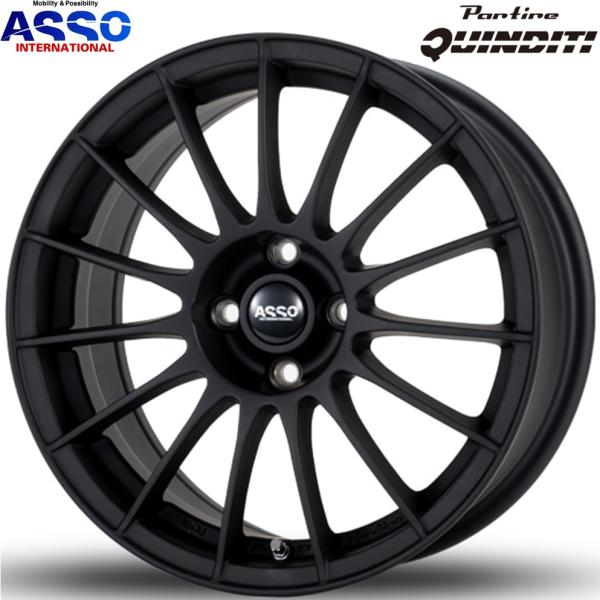 ASSO【アッソインターナショナル】PARTIRE QUINDITI（パルティーレ クインディチ） 16ｘ7.0 +33 4H/98 マットブラック（MB）ｘ4