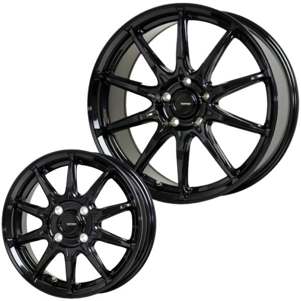 ホットスタッフ ジー・スピード（G・SPEED）Gスピード G-05 13ｘ4.0 +45 4H/100 MBK（メタリックブラック）G05-2 ｘ4本　※軽自動車/軽カー