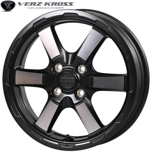 VERZ-WHEELS VERZ-KROSS X6【ヴェルズクロス クロスシックス】 15ｘ4.5 +45 4/100 マットブラック（MB）ｘ４本セット　※ディスク部は切削