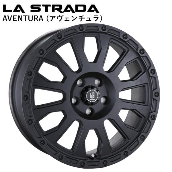 LA-STRADA AVENTURA (ラ ストラーダ アヴェンチュラ) 18 x 8.0 +40 5H/114.3 WB (リンクルブラック) ｘ 4本　※国