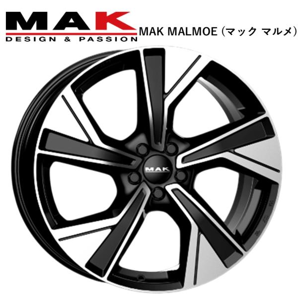 MAK MALMOE (マック マルメ) 19ｘ8.0 +50 5H/108 BM（ブラックミラー） 63.4Φ専用 ｘ 4本　※ボルボ V60CC C70 V