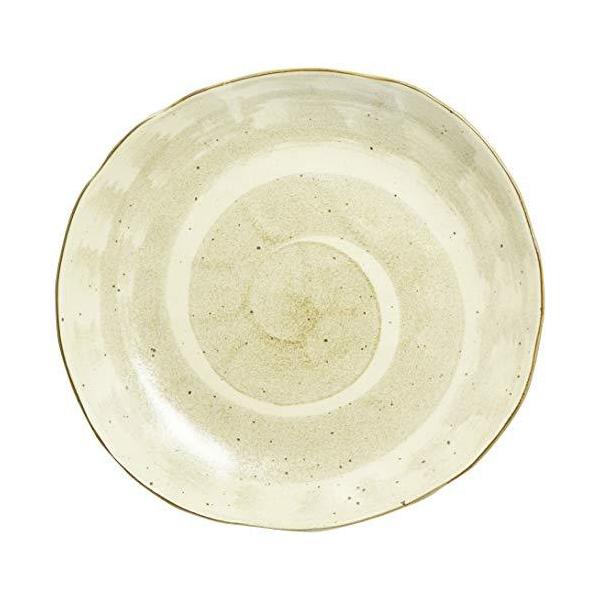 イチキュウ 美濃焼 粉引 渦柄 カレー皿 パスタ皿 長辺約25×23cm 楕円 オーバル 皿 電子レンジ 食洗機対応 和食器 日本製 127-0903