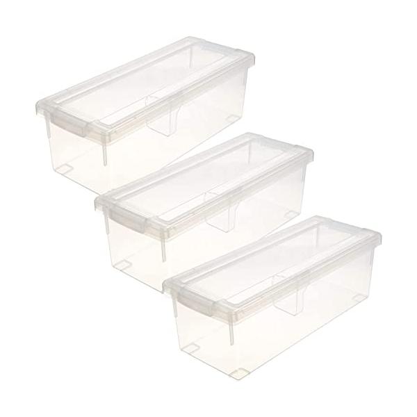 天馬 ディスク収納ボックス CDいれと庫 3個セット クリア 約15×17.5×45cm