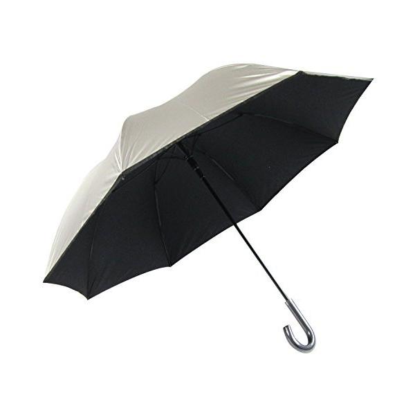 ※併売のため、在庫切れの際はご了承ください。発送委託により倉庫業者がお届けする場合がございます※骨の特徴：風が吹いてひっくり返っても元通りになる骨カラー：シルバー 紺/黒　親骨：70cm×8本骨生地：ポリエステル100％　生地加工：シルバー...