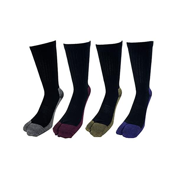 ※併売のため、在庫切れの際はご了承ください。発送委託により倉庫業者がお届けする場合がございます※カラー：黒色のベースに底補強を、赤、グレー、紫、茶色のカラー、4足セット です。特徴１：表面は「綿素材」、肌に触れる裏面は「シルク素材」で編み立...