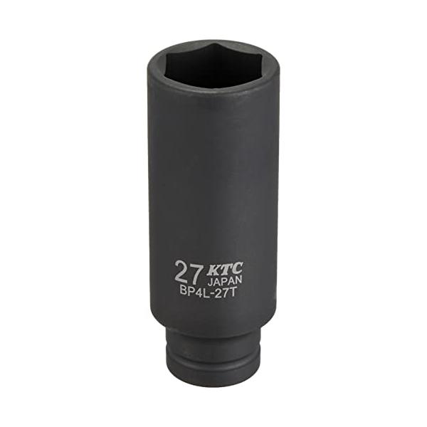 京都機械工具(KTC) 12.7mm (1/2インチ) インパクトレンチ ソケット (ディープ薄肉) 27mm BP4L27TP