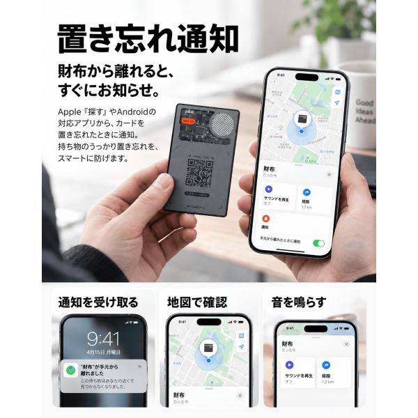 Rolling Square AirCard Pro Dual �J�[�h�^ �X�}�[�g�g���b�J�[ �y Apple Android���Ή� �z  ���^2.2mm ���C�����X�[�d �����h�~�^�O QR�R�[�h �f�W�^�����h ���i�摜5