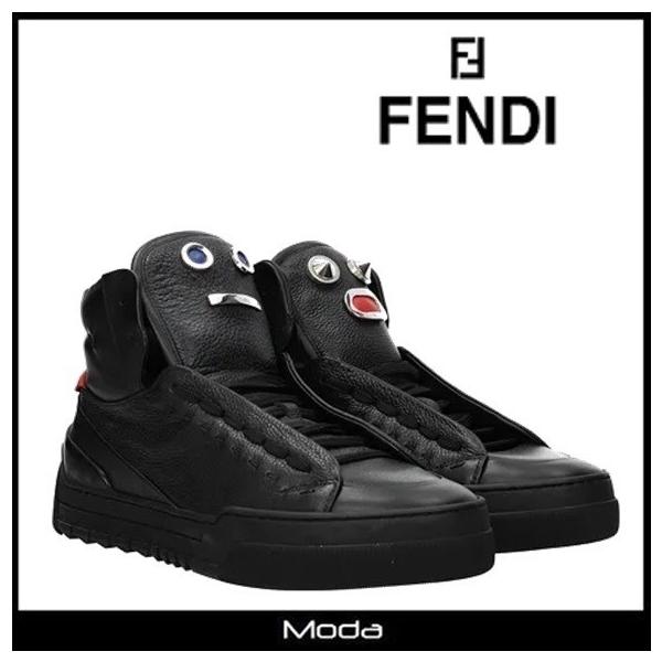 Fendi フェンディ フェンディ スニーカー メンズ 黒 ブラック ハイカット ハイカット レースアップ ブラック Moda