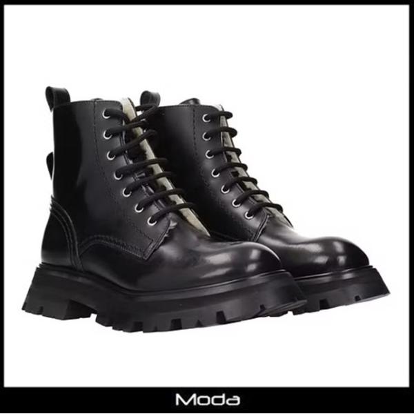 アレキサンダーマックイーン ショートブーツ 革 レディース 靴