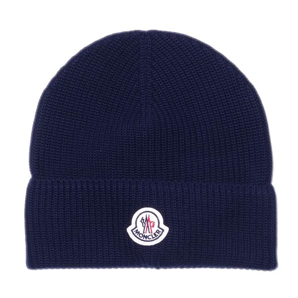 極美品 MONCLER モンクレール イニシャルM ニット帽 イタリア製 MONCLER（モンクレール） イタリア製 コットンニットキャップ 3B00028
