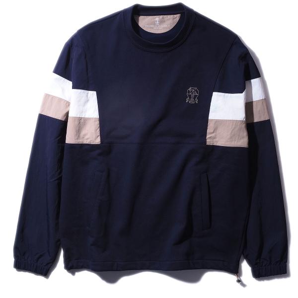 ブルネロクチネリ【美品】スウェット　M〜Ｌサイズ相当　エンジ色系 BRUNELLO CUCINELLI（ブルネロクチネリ） 異素材使いスウェットシャツ