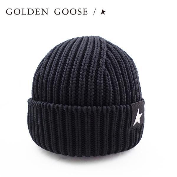 ニットキャップ ニット帽 ゴールデングース GOLDEN GOOSE ユニセックス（ブラック）ブランド ギフト 父の日 プレゼント GD-024