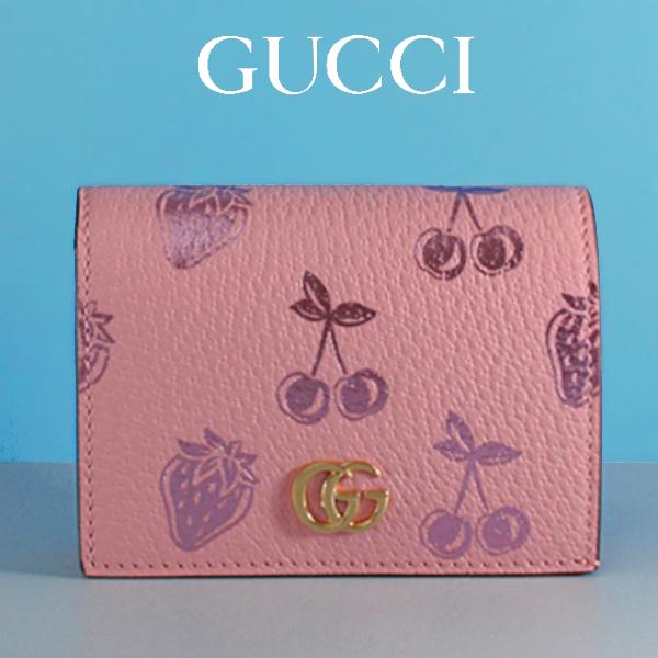 グッチ GUCCI 財布 レディース 二つ折り財布 カードケース ピンク