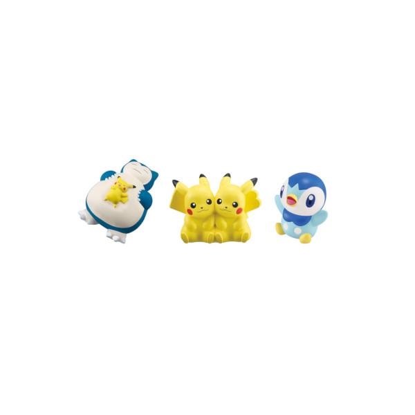 ポケットモンスター ポケモンキッズ ３０周年スペシャル vol.３編 より　３種(すやすやピカチュウ/なかよしピカチュウ/ポッチャマ)  バンダイ キャンディトイ
