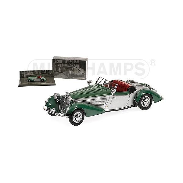 MINICHAMPS 1/43 (436 014205) HORCH 855 SPECIAL-ROADSTER 1938 SILVER/GREEN