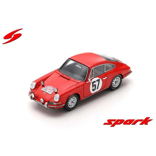 Spark 1/43 (S6603) Porsche 911S #57 Rally Monte Carlo 1966