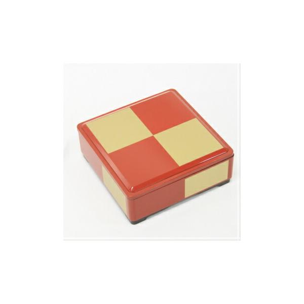 重箱 5寸 市松 朱 1段蓋付 おせち お正月 お祝い 弁当箱 持ち帰り 容器 おしゃれ 重箱1段セット