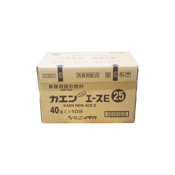 会席などでよくみる１人鍋用の固形燃料です。１袋４０個入です。適度な炎で効率よく燃焼します。料理を美味しくし、いやな臭いもありません。１人用鍋に最適な固形燃料 ２５gは約１８?２４分の燃焼時間です。燃焼後のあと片付けが楽なタイプ。固形燃料の1...