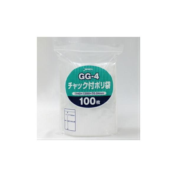 チャック付ポリ袋 GG-4 透明 100枚入 チャック付き 袋 ジャパックス