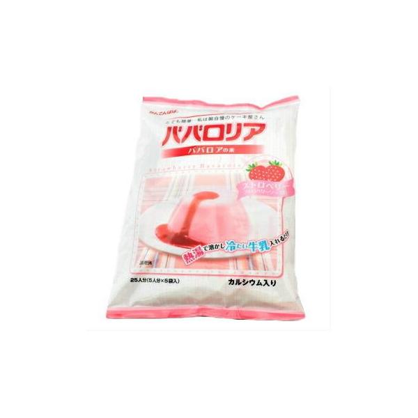 熱湯と牛乳を混ぜるだけで簡単に作れるババロアの素です。軽くかき混ぜるとプリン風、よくかき混ぜるとムース風に仕上がります。フルーツやクリームで飾れば簡単に華やかなデザートが出来上がります。【原材料】糖類（ぶどう糖・砂糖）・粉末油脂・粉飴・ゼラ...