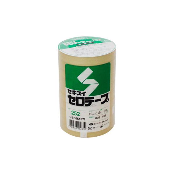 セキスイ セロテープ No.252 15mm×35m 10巻セット 透明テープ 梱包 包装用 業務用 事務用 セロハンテープ