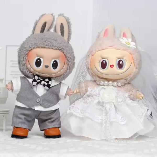 ウェディングラブブ仕様♡ LABUBU ぬいぐるみ 新郎新婦 カスタムドール modernrive_9nrdv5124