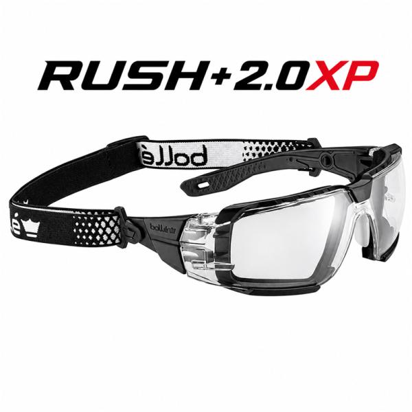 M-Lサイズ BOLLE SAFETY RUSH+ 2.0 XP ガスケット ストラップ付 サバゲー アイウェア クリアレンズ 保護メガネ