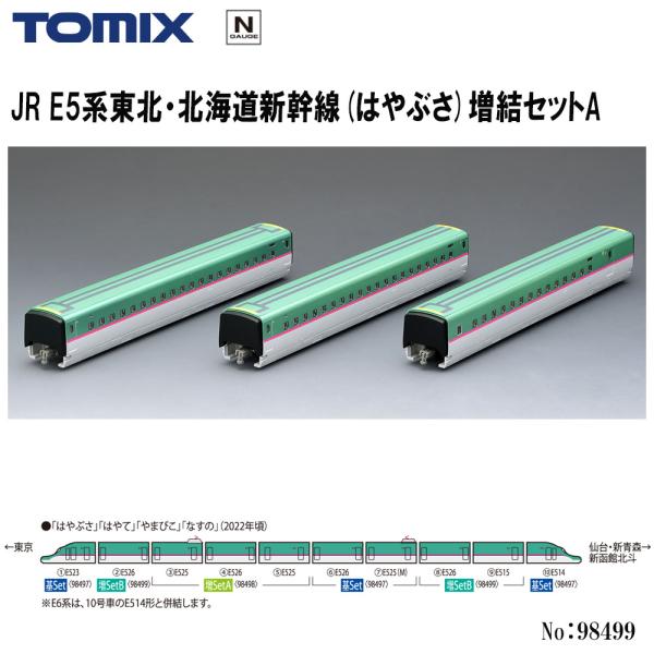 【2026年7月予定 安心配送】 98499 TOMIX JR E5系東北・北海道新幹線 （はやぶさ） 増結3両セットＢ 鉄道模型 Nゲージ TOMIX トミックス