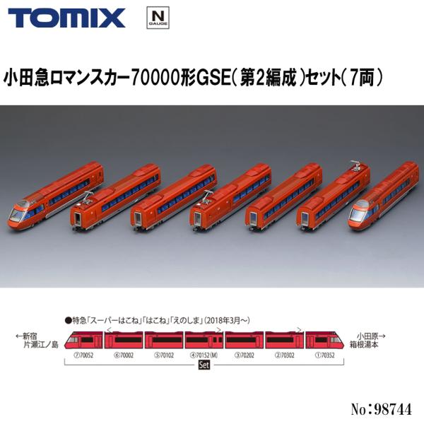 予約 2026年12月予定 No:98744 TOMIX 小田急ロマンスカー70000形ＧＳＥ（第2編成）セット（7両） 鉄道模型 Nゲージ TOMIX トミックス