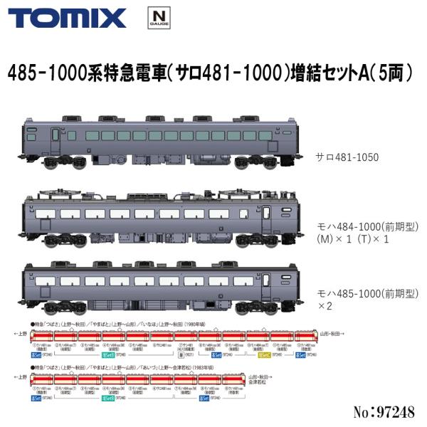 予約 2027年3月予定 No:97248 TOMIX 485-1000系特急電車（サロ481-1050）増結セットＢ（5両） 鉄道模型 Nゲージ TOMIX トミックス