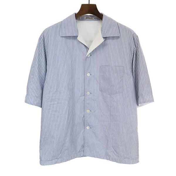 AURALEE オーラリー 22SS TERRY LINED FINX STRIPE SHIRTS