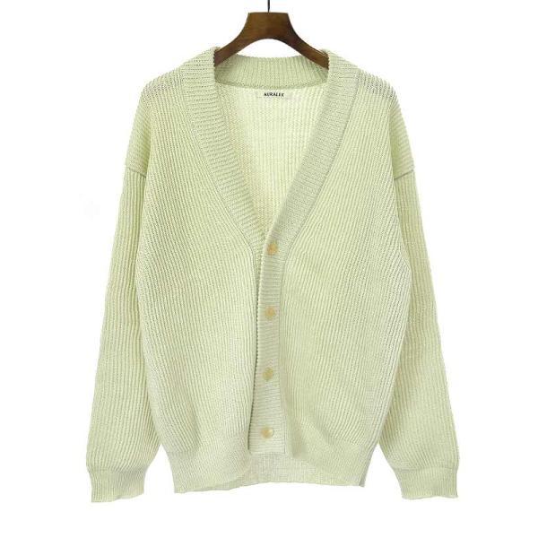 AURALEE オーラリー 21SS HEMP RIB KNIT BIG CARDIGAN