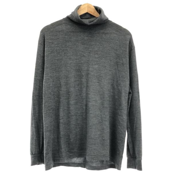 グラフペーパー　ブラック タートルネック スウェット GRAPHPAPER グラフペーパー Washable Wool High Neck Tee