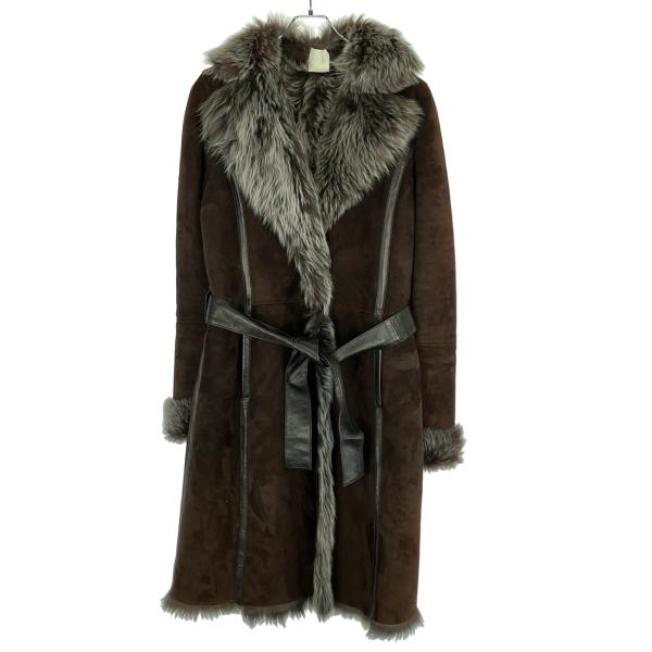 Ruffo ルッフォ　ムートン　コート　モッズ　ブラウン　48 RUFFO（ルッフォ） ムートンファーコート ブラウン 40 IT02SZWA2FBG