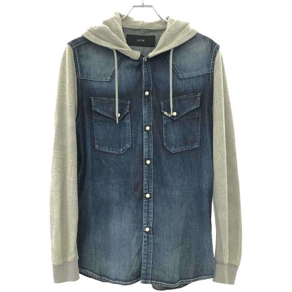 AKM エイケイエム 21SS DENIM KARAMI JERSEY WESTERN PARKA デニムウエスタンハイブリッドパーカー J210 CTN227 BLUE USED 表記無し AKM Contemporary（エイケイエムコンテンポラリー） AKM エイケイエム