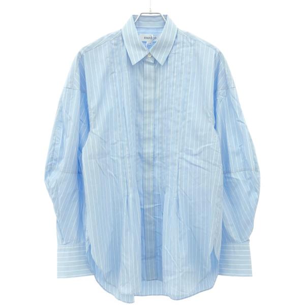ENFOLD - ENFOLD エンフォルド 25SS RANDOM TUCK SHIRT マットストライプランダムタックシャツ 300IS430-1401 ブルー 38 ENFOLD エンフォルド 25SS RANDOM TUCK SHIRT マットストライプ