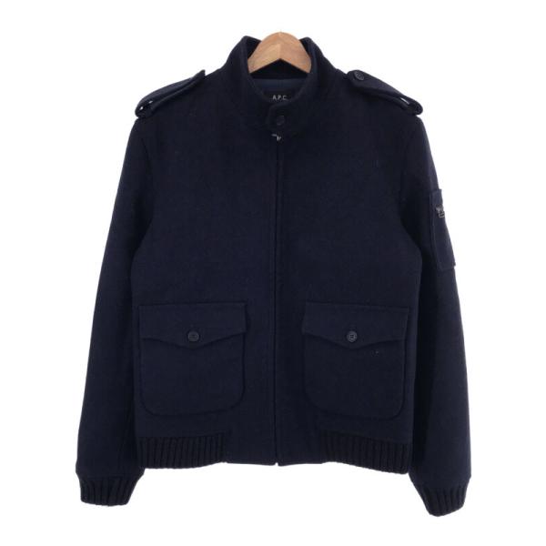 A.P.C. A.P.C アーペーセー ウールハイネックブルゾン ネイビー