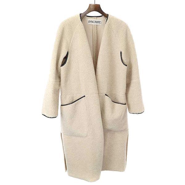 INSCRIRE アンスクリア 18AW パイピングフェイクムートンコート  